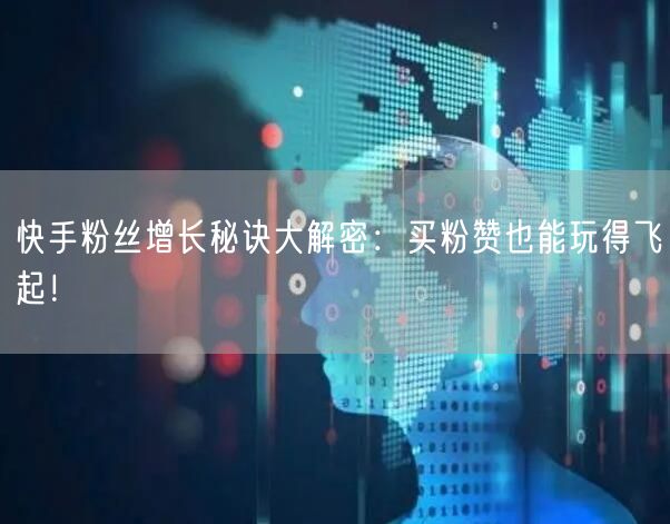快手粉丝增长秘诀大解密：买粉赞也能玩得飞起！